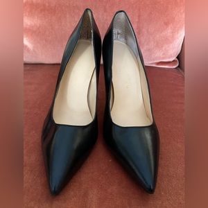 Black pointed toe stilettos